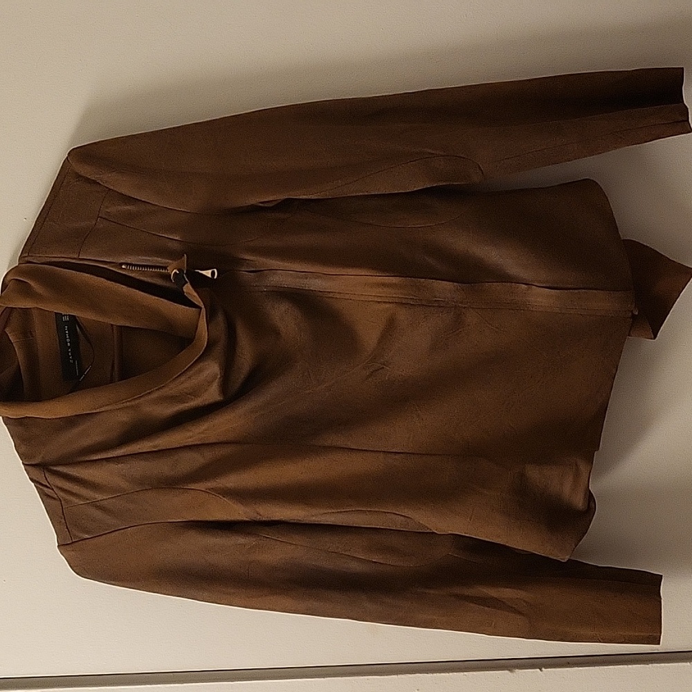Zara woman Size M Faux Suede jacket.